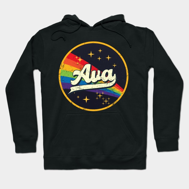 Ava // Rainbow In Space Vintage Grunge-Style Hoodie by LMW Art